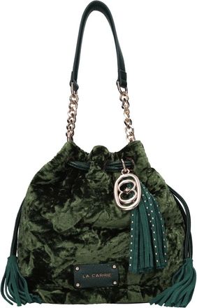 La Carrie Bolso de terciopelo y piel sint&eacute;tica - Bags - Mujer - Verde - ONE SIZE