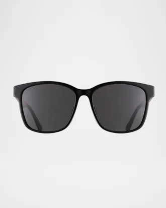 Gucci Men & apos;s Square Acetate Sunglasses with Signature Web