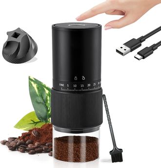 OEM Molinillo De Caf&eacute; Port&aacute;til, Peque&ntilde;o Molinillo De Caf&eacute; El&eacute;ctrico Con 30 Configuraciones, Molinillo De Caf&eacute; Recargable Inal&aacute;mbrico Con Fresa C&oacute;nica De C
