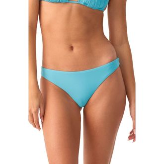 PQ Swim Teeny Ruched Bikini Bottoms in Kai at Nordstrom, Size Medium