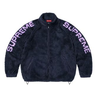SUPREME Shoulder Logo Fleece Jacket Navy SS25J28-NAVY
