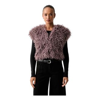 Liu Jo Cropped Vest - Dames - Bodywarmers - Paars - XS - Polyester - Jassen