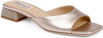 Badgley Mischka Oahu Slide Sandal in Champagne Leather at Nordstrom, Size 9.5