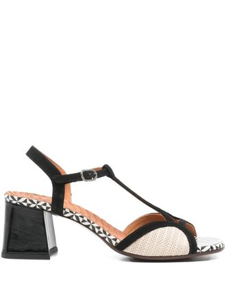 Chie Mihara Lipika T-strap patterned sandals - Black