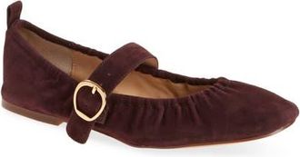 Dolce Vita Caely Mary Jane Flat in Mulberry Suede at Nordstrom, Size 6.5