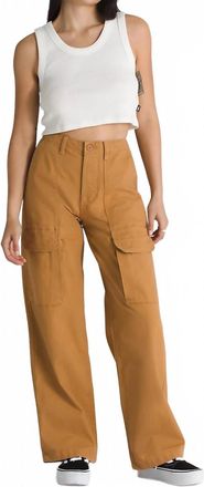 Vans Arroyo Wide Leg Cargo Pants In Brown Sugar