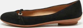Ferragamo Black Suede Audrey Ballet Flats