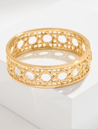 Talbots Rattan Texture Hinge Bracelet - Gold - 001 Talbots