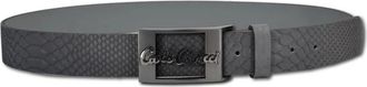 Carlo Colucci Leren riem met reptielreli&euml;f - Heren - Riemen - Grijs - 100 CM - Leer - Accessoires