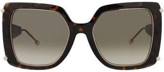 Philipp Plein 56mm Square Sunglasses in Havana Havana Green at Nordstrom Rack