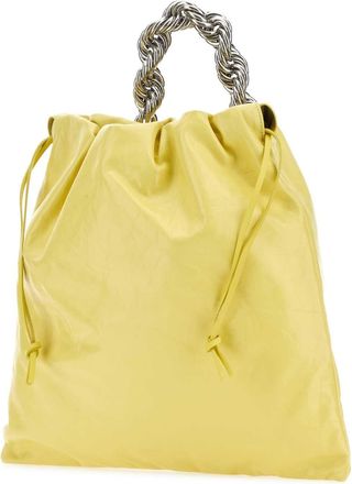 Jil Sander Womens Mano Bucket Bag Yellow Calf