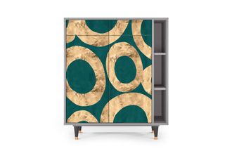 StoryZ Aparador azul-verde 2 cajones y 2 puertas L 94 cm