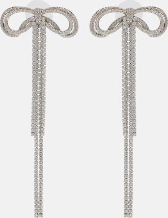 Self Portrait Bow crystal-embellished earrings
