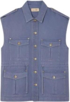 Sessun Denim Worker Mouwloos Jack - Dames - Bodywarmers - Blauw - M - Denim - Jassen