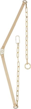Kazar Decoratieve riem met kristallen en ketting - Dames - Riemen - Beige - 80 CM - Leer - Accessoires