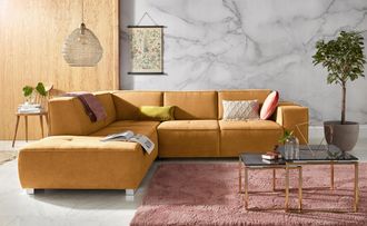 Inosign Ecksofa »Sapporo L-Form« wahlweise Bettfunktion oder Sitztiefenverstellung, Federkern