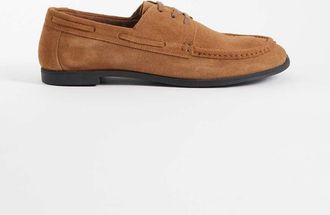 WALK LONDON Walk London - Roma - Scarpe da barca in camoscio color cuoio-Marrone