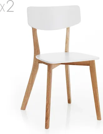 tomasucci Varm set of 2 chairs, matt white/oak