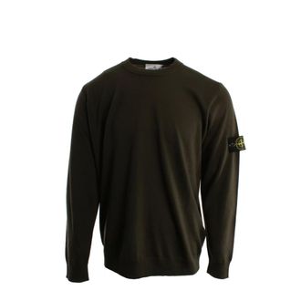 Stone Island Round-neck Knitwear, male, Green, Size: 2XL Crew-neck Sweater