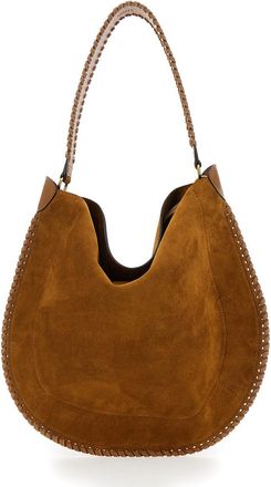 Isabel Marant Womens Crossbody Bag Oskan Hobo Brown Suede Shoulder