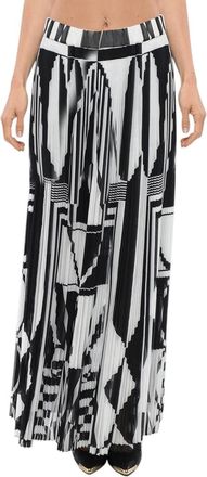 Balmain BlackWhite Geometric Maxi Skirt