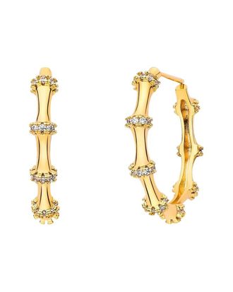 Liv Oliver 18K Plated Embellished Hoops