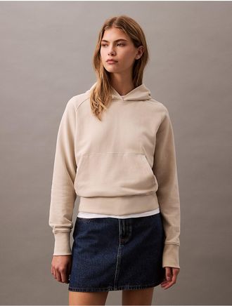 Calvin Klein Jeans Calvin Klein Womens Cotton Terry Hoodie - White - XS