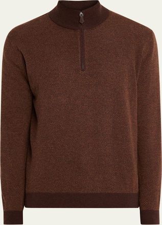 Loro Piana Mens Roadster Cashmere Quarter-Zip Sweater