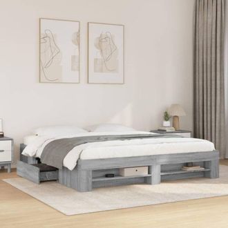 vidaXL Estructura De Cama Sin Colch&oacute;n Gris Sonoma 180x200 Cm Vidaxl