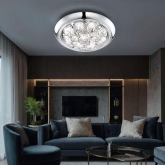 Globo Lighting Globo Lighting - Lampada da soffitto Lampada da soffitto Lampada da soggiorno Cristalli dargento rotondi, metallo, 3 fiamme, 10 cm