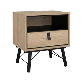 Dmora Mesa De Noche Christiane, C&oacute;moda Baja, Mesilla De Noche, Estante De La Cama, 53x40 H60 Cm, Roble - Dmora