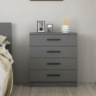 Dmora Cajonera Kalmaegi, 4 Cajones, Apertura Deslizante, Cierre Deslizante, 70x79x42h Cm Gris Ceniza