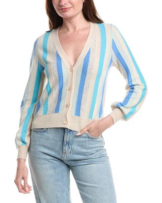 Isla Kayla Vertical Stripe Cashmere Cardigan