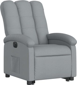 vidaXL Sill&oacute;n El&eacute;ctrico Reclinable Elevable De Tela Gris Claro Vidaxl