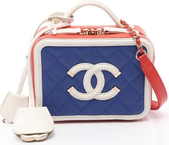 Chanel blue Color Leather Shoulder Bag Vanity Bag (Pre-Owned)