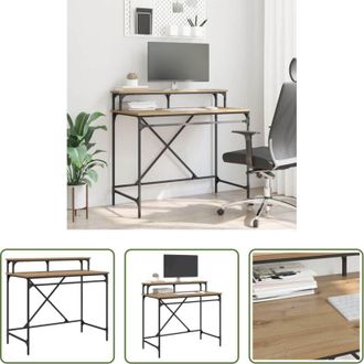 vidaXL Scrivania industriale - Scrivania Rovere artigianale 100 x 50 x 90 cm Legno multistrato