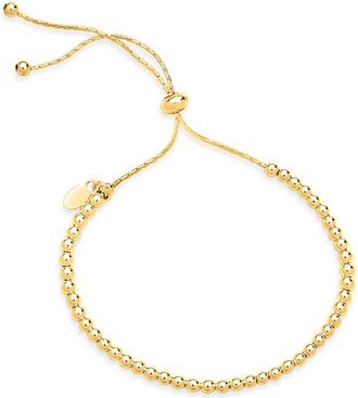 Sterling Forever 14K Plated Beaded Slider Bracelet