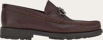 Ferragamo Men Moccasin with Gancini ornament Beige Size 10.5