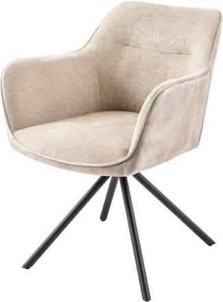 Global Interiors Drehbarer Designstuhl Valencia - Strukturstoff/Samt Beige