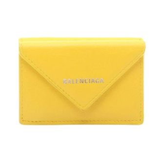 Balenciaga Pre-owned Wallets, female, Yellow, Size: ONE SIZE Pre-owned Paper Mini Wallet Trifold Wallet