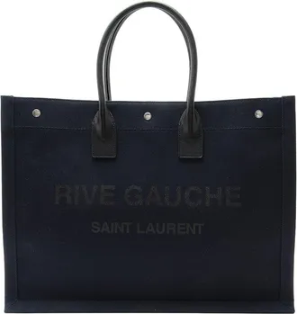 Saint Laurent Black Canvas & Leather Rive Gauche Large Tote (Authentic Pre- Loved)