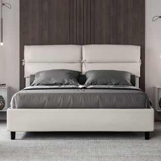 Les Tendances Les Tendances - Letto matrimoniale senza rete imbottito 160x210 similpelle bianco Nandy