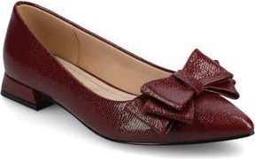 Journee Collection Ophelia Bow Pointed Toe Flat in Oxblood Crocodile at Nordstrom Rack, Size 7.5