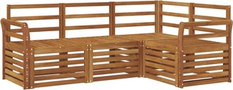 vidaXL Conjunto De Sof&aacute;s De Exterior 4 Uds. Natural Poli&eacute;ster Vidaxl