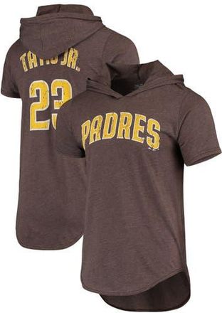 Majestic Threads Mens Majestic Threads Fernando Tatis Jr. Heathered Brown San Diego Padres Softhand Player Tri-Blend Hoodie T-Shirt at Nordstrom, Size Xx-Large