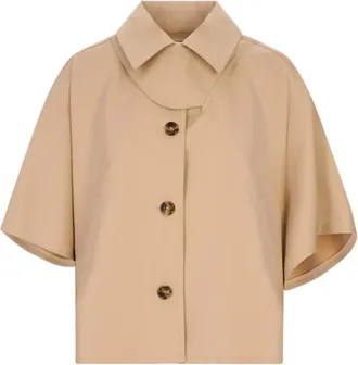 Max Mara Paggio Cape - female - Max Mara - Light Jackets - Brown - M - Jackets