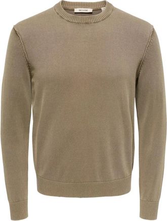 Only & Sons Round-neck Truien - Heren - Ronde hals truien - Beige - XL - Truien & Vesten