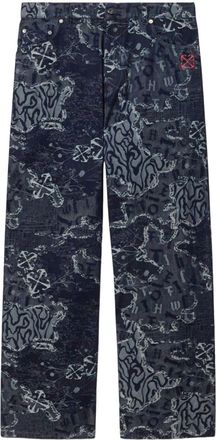 Off-white Arrow jacquard straight jeans - men - Cotton/Cotton/Polyester - 32 - Blue