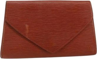Louis Vuitton Pre-owned Leather Clutch - Dames - Vintage Clutch - Bruin - ONE Size - Leer - Vintage