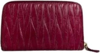 Miu Miu Pre-owned Leren Portemonnee - Dames - Vintage Accessoires - Paars - ONE Size - Leer - Vintage